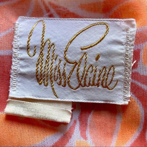 VTG MISS ELAINE 60s Sheer Mod Botanical Print ROBE/DUSTER - Picture 9 of 16